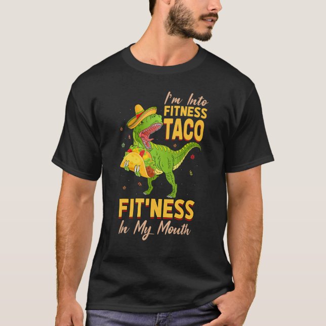 Camiseta Dinosaurio Fitness Mexicano Taco Gym Enthusiast Fo (Anverso)