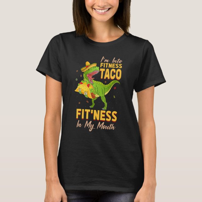 Camiseta Dinosaurio Fitness Mexicano Taco Gym Enthusiast Fo (Anverso)