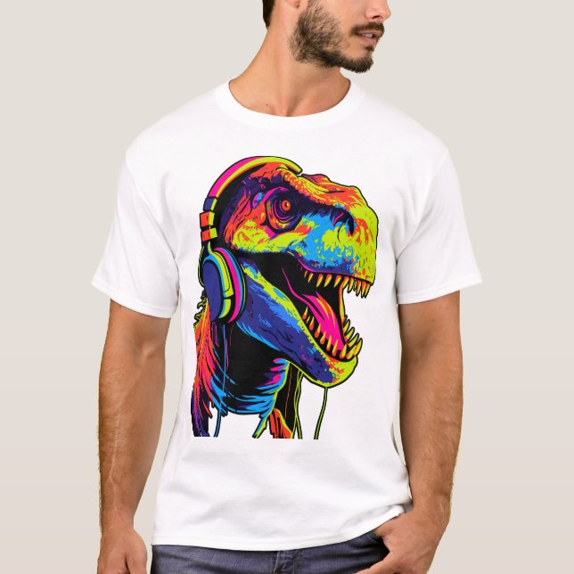 Camiseta dinosaurio funky (Anverso)