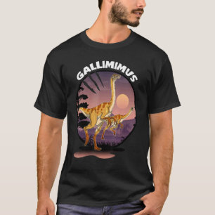 Camiseta Dinosaurio Gallimimus con fondo