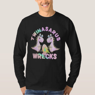 Camiseta Dinosaurio gemelo Twinasaurus rompe huevos T-Rex