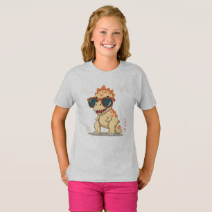 Camiseta Dinosaurio genial con gafas de sol divertido y lin