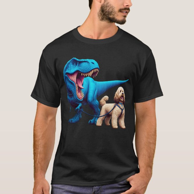Camiseta Dinosaurio gracioso Cockapoo Caminando Perro amant (Anverso)