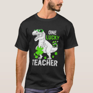 Camiseta Dinosaurio Gracioso De Un Afortunado Profesor En E