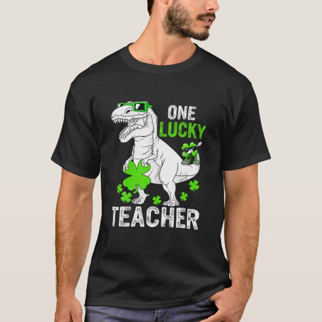 Camiseta Dinosaurio Gracioso De Un Afortunado Profesor En E (Anverso)
