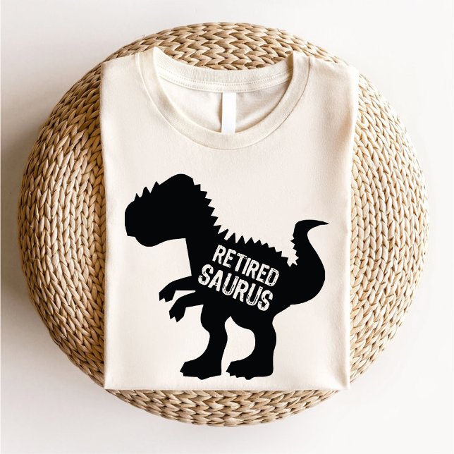 Camiseta Dinosaurio Gracioso Retirado Para La Fiesta Del Cu (Funny Retired Dinosaur For Birthday Party White T-Shirt)