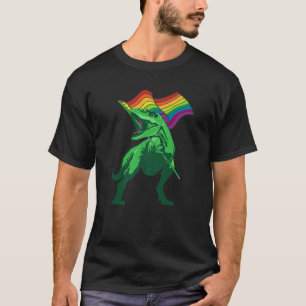 Camiseta Dinosaurio Guay con bandera LGBT Dino gracioso arc