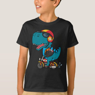 Camiseta Dinosaurio Guay montando una motocicleta