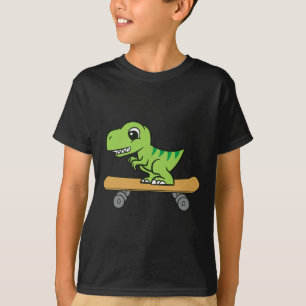 Camiseta Dinosaurio haciendo skateboarding Dinosaurio de sk