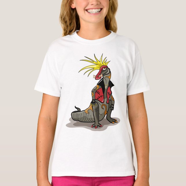 Camiseta Dinosaurio Hadrosaurus Vestido Como Punk. (Anverso)