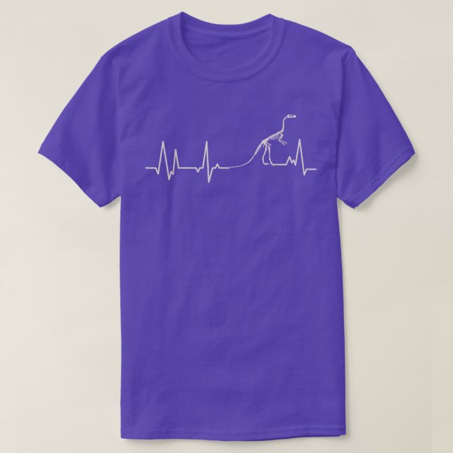 Camiseta Dinosaurio Heartbeat con Dinosaur Skeleton Heartbe (Diseño del anverso)