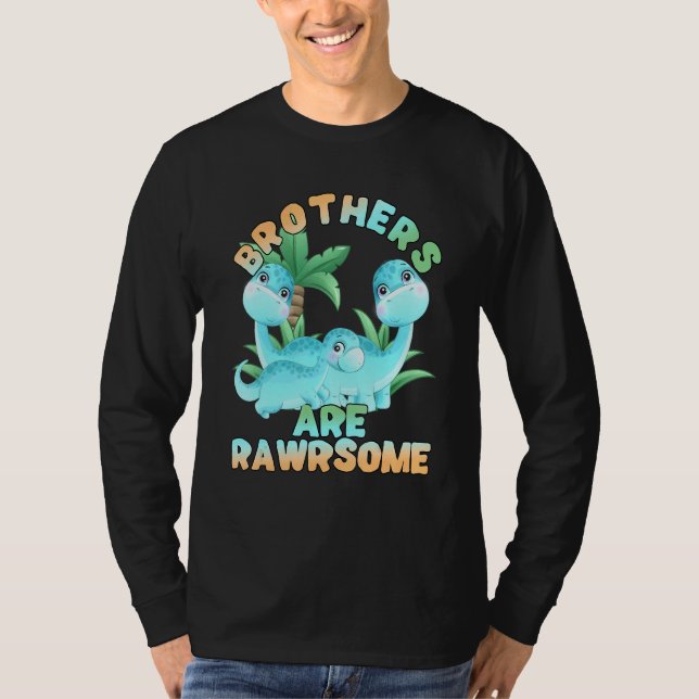 Camiseta Dinosaurio Hermano 3 Hermanos Gran Pequeño Rawar M (Anverso)