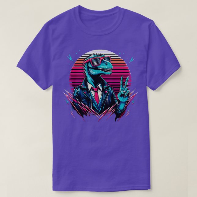 Camiseta Dinosaurio hippie de tieDye (Diseño del anverso)