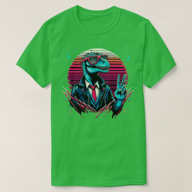 Camiseta Dinosaurio hippie de tieDye (Diseño del anverso)