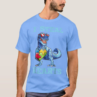 Camiseta Dinosaurio I Roba Corazón Autismo Valentine de Con