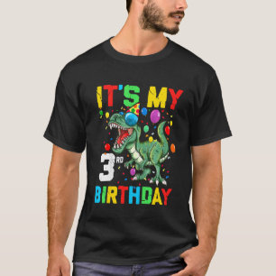 Camiseta Dinosaurio infantil de 3 años es mi tercer cumplea