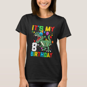 Camiseta Dinosaurio infantil de 8 años es mi cumpleaños fel