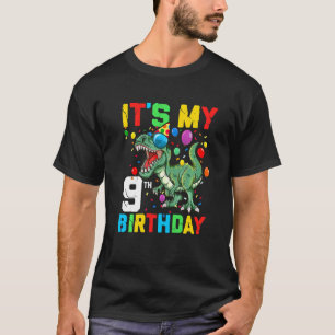 Camiseta Dinosaurio infantil de 9 años es mi cumpleaños fel