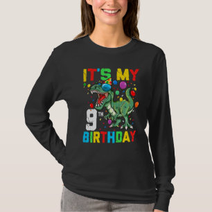 Camiseta Dinosaurio infantil de 9 años es mi cumpleaños fel