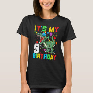 Camiseta Dinosaurio infantil de 9 años es mi cumpleaños fel