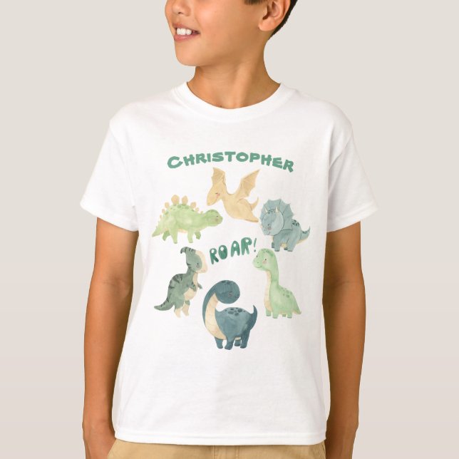 Camiseta Dinosaurio infantil personalizado (Anverso)