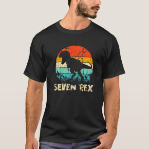 Camiseta Dinosaurio infantil Séptimo Cumpleaños Siete Años