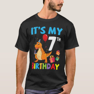 Camiseta Dinosaurio juega pastel de globos es mi séptimo cu