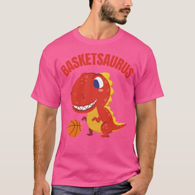 Camiseta Dinosaurio jugando básquetbol (Anverso)