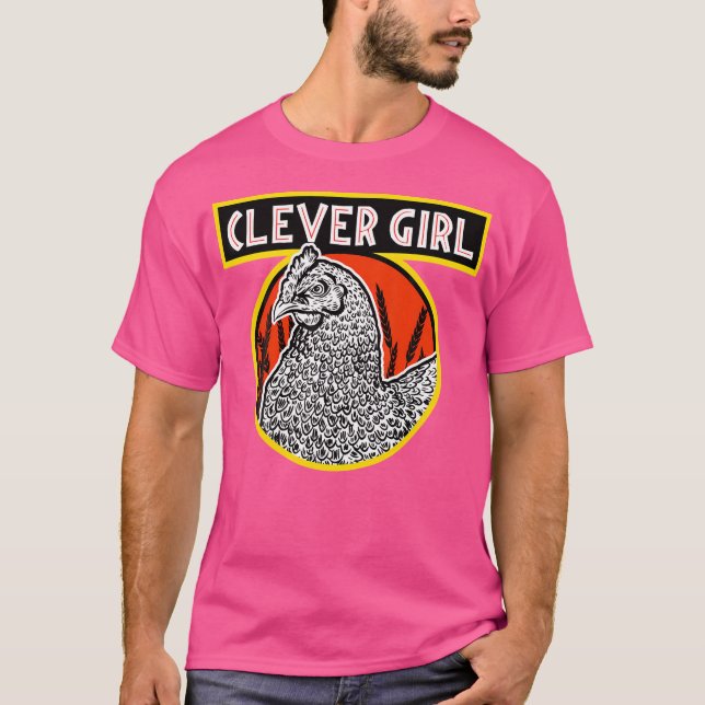 Camiseta Dinosaurio Jurásico Cine Famoso Chica de Pollos In (Anverso)