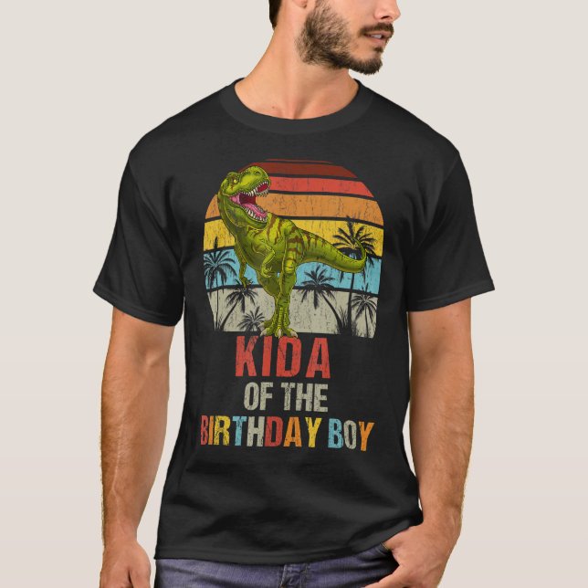Camiseta Dinosaurio Kida De La Familia Del Niño De Cumpleañ (Anverso)