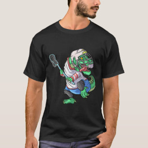 Camiseta Dinosaurio Lacrosse T Rex Con Palo De Lacrosse Div