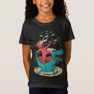 Camiseta Dinosaurio láser Pizza Tacos Fideicomiso Arcoiris 