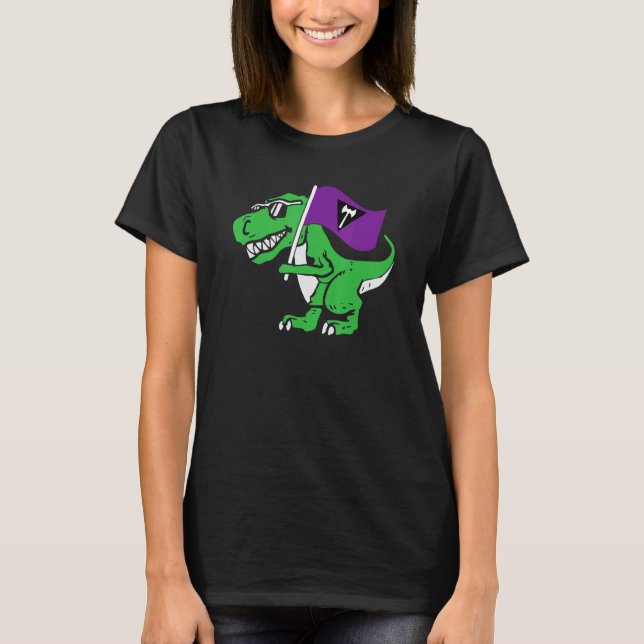 Camiseta Dinosaurio Lesbiano Lgbt Q Rex Trans Prima Ally (Anverso)