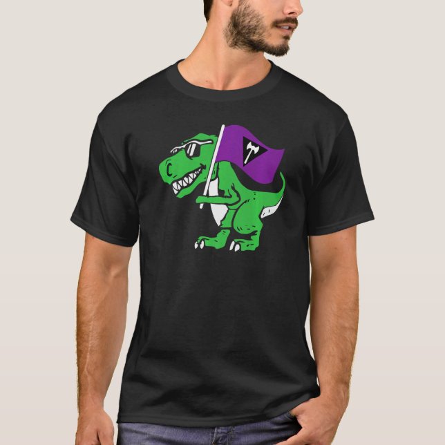 Camiseta Dinosaurio Lesbiano Lgbt Q Rex Trans Prima Ally (Anverso)