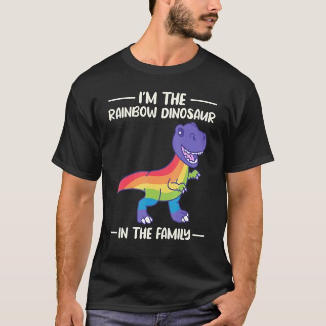 Camiseta Dinosaurio lgbt Rex I'm The Rainbow Dinosaur In Th (Anverso)