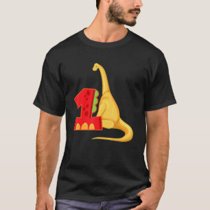 Camiseta Dinosaurio lindo 1.ª Chica de cumpleaños Niño jove