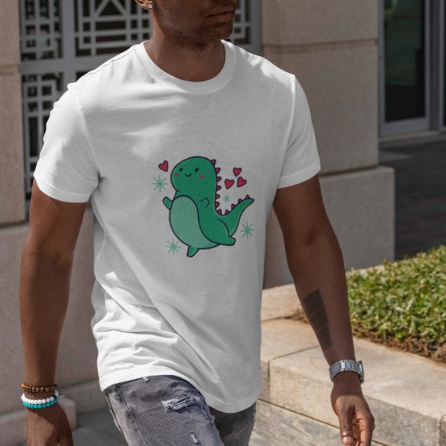 Camiseta Dinosaurio lindo con corazón (Subido por el creador)