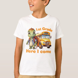 Camiseta Dinosaurio lindo de vuelta al colegio de niños