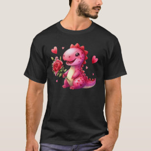 Camiseta Dinosaurio lindo del día de San Valentín
