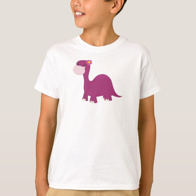 Camiseta Dinosaurio lindo, dinosaurio Chica, dinosaurio ros (Anverso)