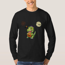 Camiseta Dinosaurio lindo juega truco de calabaza o trata H