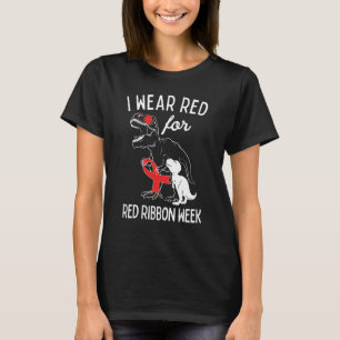 Camiseta Dinosaurio Lindo Nosotros Vestimos de Rojo Para la
