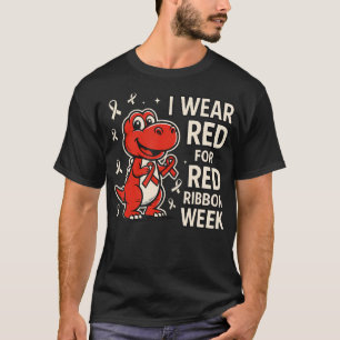 Camiseta Dinosaurio Lindo Semana de la Cinta Roja para Niño