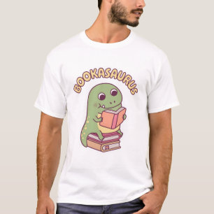 Camiseta Dinosaurio lindo T-rex leyendo un libro Bookasauru