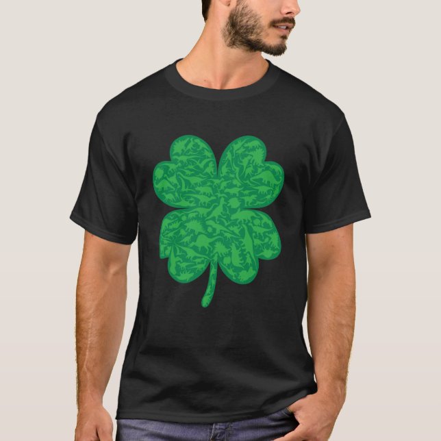 Camiseta Dinosaurio Lover Cuatro Láminas Dino St Patricks D (Anverso)