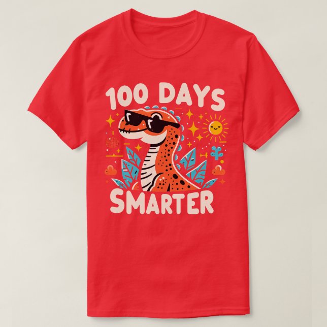 Camiseta Dinosaurio más inteligente de 100 días 5 (Diseño del anverso)