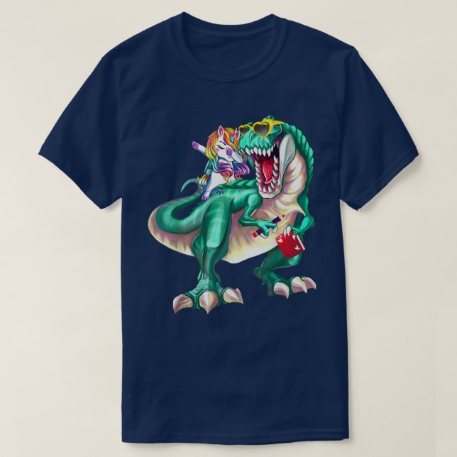 Camiseta Dinosaurio monomorrano con escuela de gafas de sol (Diseño del anverso)