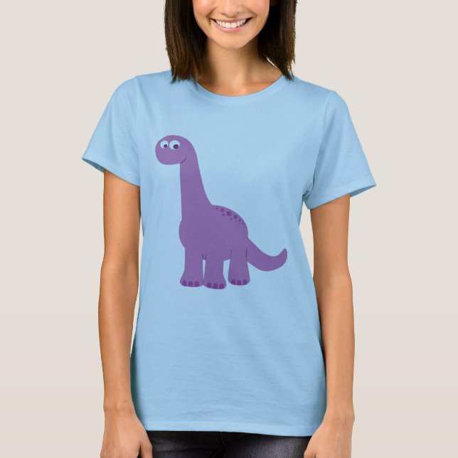 Camiseta Dinosaurio morado Brontosauro (Anverso)