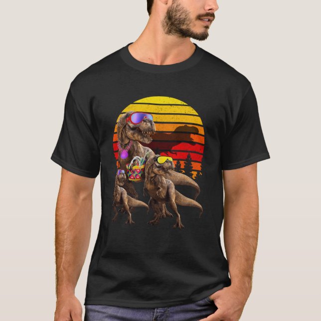 Camiseta Dinosaurio mundial de época retro de la familia de (Anverso)