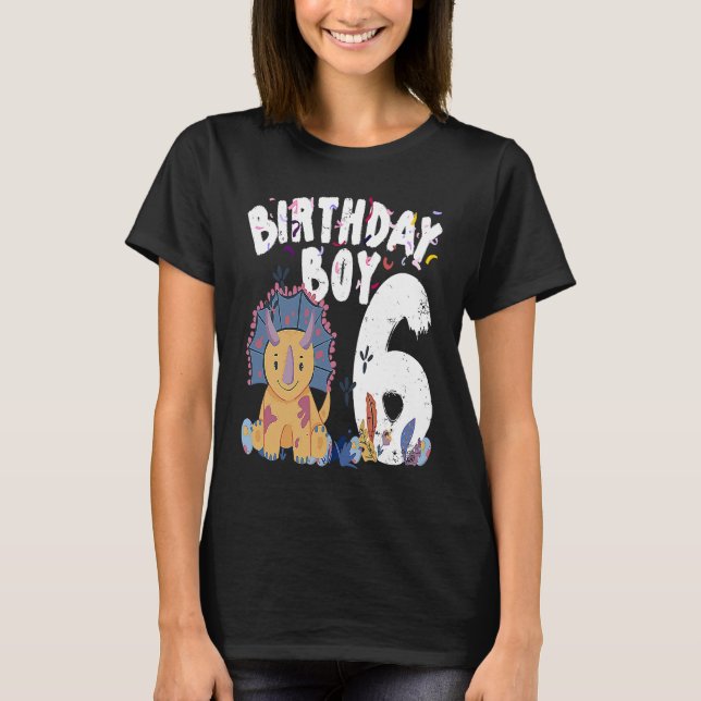 Camiseta Dinosaurio niño de cumpleaños de 6 años (Anverso)